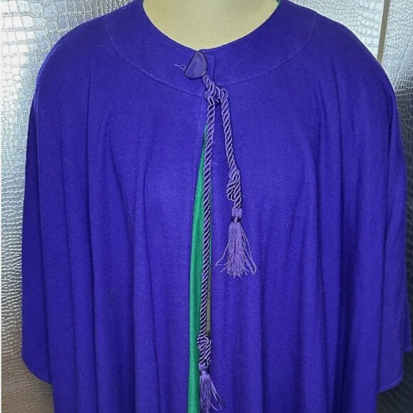 Vintage 1980s George Simonton Double Layer Cape With Shoulder Pads One Size - Picture 1 of 16